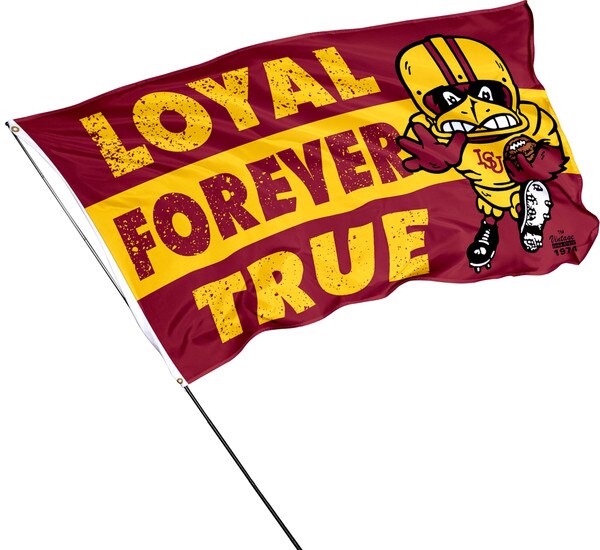 Cardinal & Gold Loyal Forever True Deluxe Flag (3'x5')